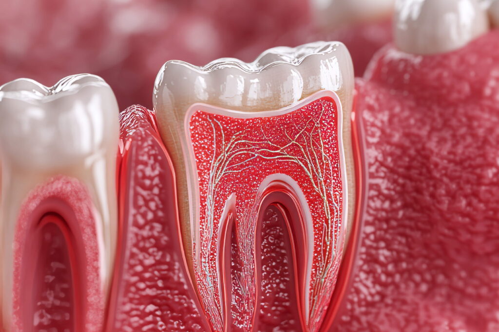 3d rendering gum disease inflammation caused by periodontitis periodoncia en Zaragoza